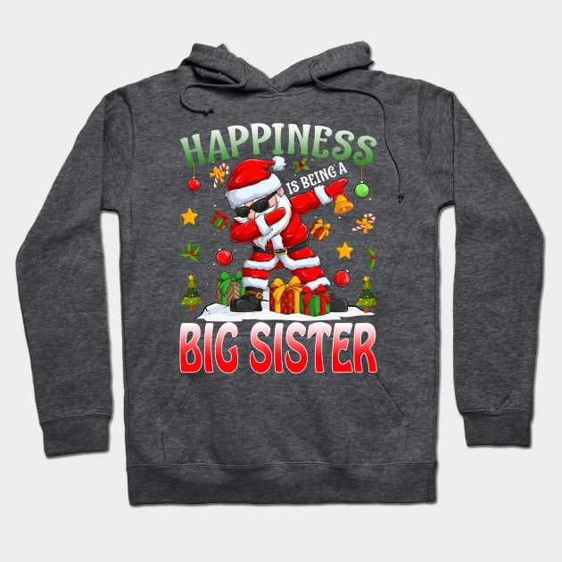 Happiness Is Being A Big Sister Santa Christmas Hoodie by intelus